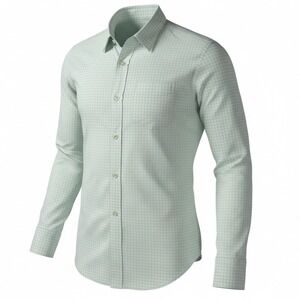Club Monaco Slim Fit Gingham Button Down Shirt Mens XS Light Green LS Casual